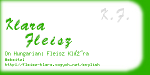 klara fleisz business card